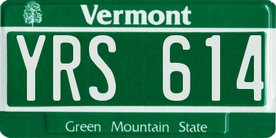 VT license plate YRS614