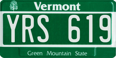 VT license plate YRS619
