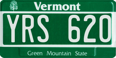 VT license plate YRS620
