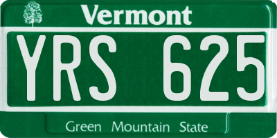 VT license plate YRS625