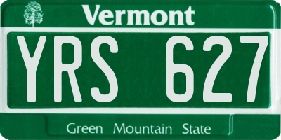 VT license plate YRS627