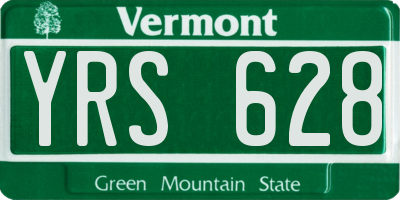 VT license plate YRS628