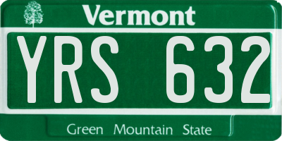 VT license plate YRS632