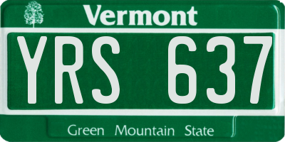 VT license plate YRS637