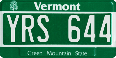 VT license plate YRS644