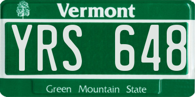 VT license plate YRS648