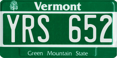 VT license plate YRS652
