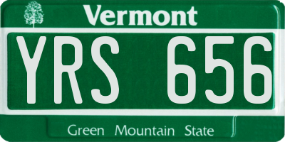 VT license plate YRS656