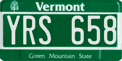 VT license plate YRS658