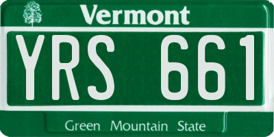 VT license plate YRS661
