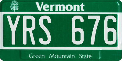 VT license plate YRS676