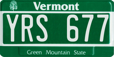 VT license plate YRS677