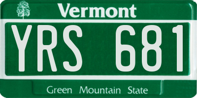 VT license plate YRS681