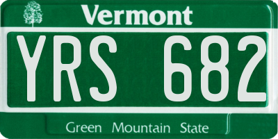 VT license plate YRS682