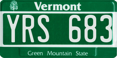 VT license plate YRS683