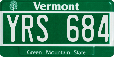 VT license plate YRS684