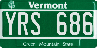 VT license plate YRS686