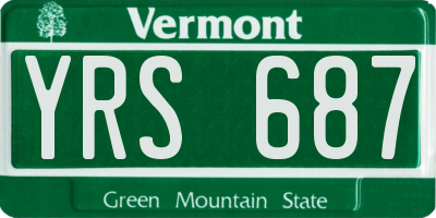 VT license plate YRS687