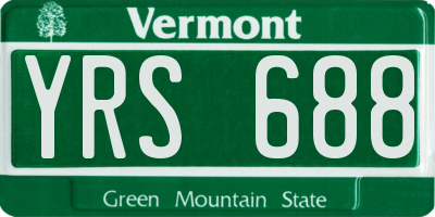 VT license plate YRS688