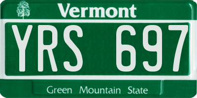 VT license plate YRS697