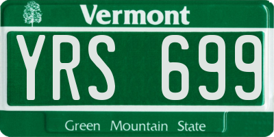 VT license plate YRS699
