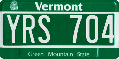 VT license plate YRS704