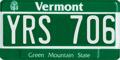 VT license plate YRS706