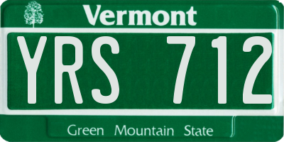 VT license plate YRS712