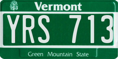 VT license plate YRS713