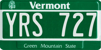 VT license plate YRS727