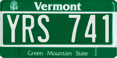VT license plate YRS741