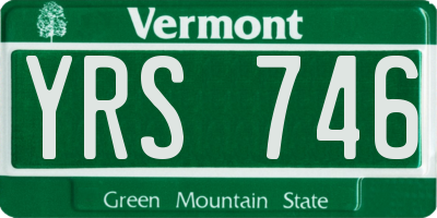 VT license plate YRS746