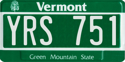 VT license plate YRS751