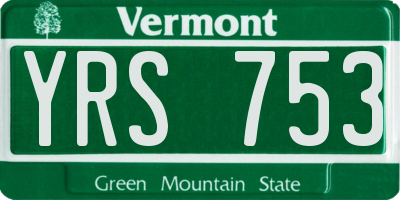 VT license plate YRS753