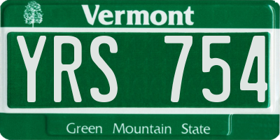 VT license plate YRS754