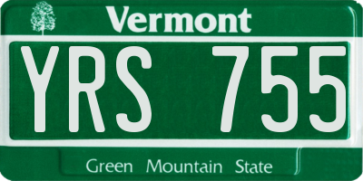 VT license plate YRS755