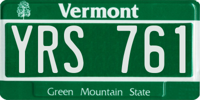 VT license plate YRS761