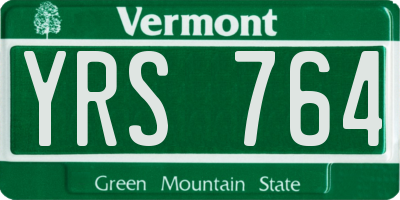 VT license plate YRS764