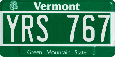 VT license plate YRS767