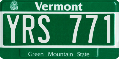 VT license plate YRS771
