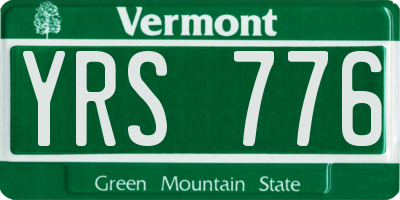 VT license plate YRS776