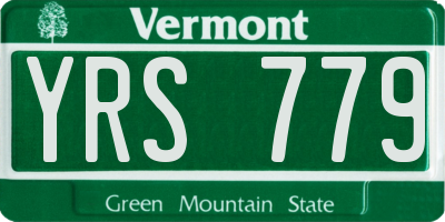 VT license plate YRS779