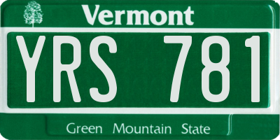 VT license plate YRS781
