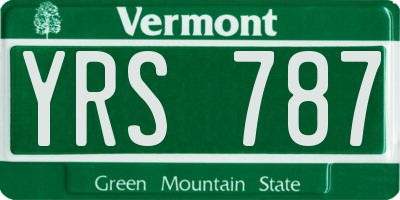 VT license plate YRS787