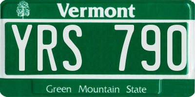 VT license plate YRS790