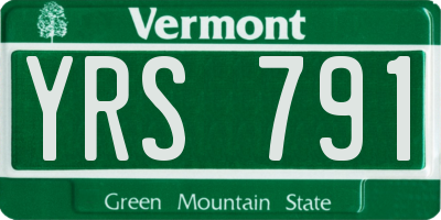 VT license plate YRS791