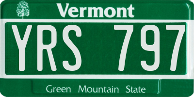 VT license plate YRS797