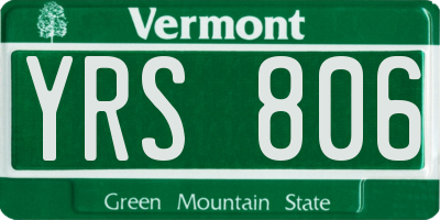 VT license plate YRS806