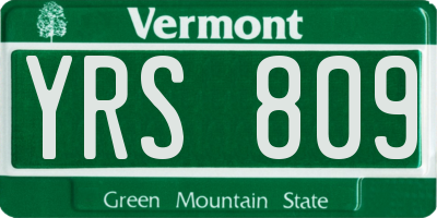 VT license plate YRS809