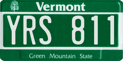 VT license plate YRS811